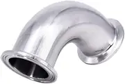 38mm 1-1/2" Pipe OD 1.5" Tri Clamp Ferrule OD 50.5mm SUS 304 Stainless Steel 90 Degree Elbow Sanitary Pipe Fitting Home(Color:SUS 316L)