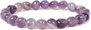[Justinstones] Natural Gemstone Crystal Healing 8mm Freeform Pebble Bead Stretch Bracelets Reiki Yoga Anxiety 6.5 inch
