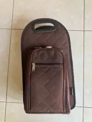 Picnic/Travel Two (2) Bottle Wine Tote Bag with glasses, cork screw and cork.