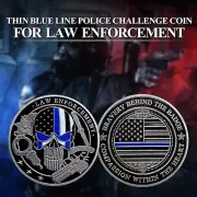 Thin Blue Line Police Challenge Coin Law Enforcement Officers Thank You Gift