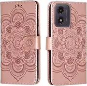 shingtomua for Motorola Moto G04 / G24 / G04s / E14 4G Case Wallet with Card Holder Kickstand Magnetic Soft Leather Flip Fold Case for Moto G04 Cover (Pink)