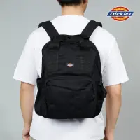 在飛比找momo購物網優惠-【Dickies】男女款黑色簡約品牌Logo織標大容量後背包