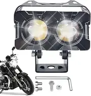 LED Motorcycle Spotlight | Super Bright Motorcycle Spotlight Waterproof Driving Light - Offroad Auxiliary Fog Light Double Color Motorcycle Accessories for Motorcycle