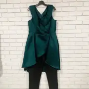 Aidan Mattox Women’s Green Peplum Jumpsuit - Size 16