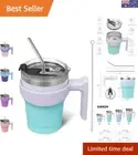 Premium 10 oz Insulated Tumbler with Straw and Handle - BPA Free Oasis Color