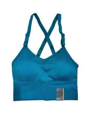 Women's Med Support Seamless Longline Cami Sports Bra All in Motion Turquoise S