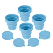 4pcs Collapsible Water Bottle, 170mL Travel Folding Water Cup, Blue