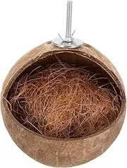 Happyyami Coconut Shell Bird Nest for Parakeets Durable Breeding Nesting House for Playing Sleeping More Easy to Carry Store for Bird Training Home Decor