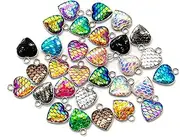 AUEAR, Mermaid Fish Scale Charms Pendent for DIY Necklace Bracelet Earring Jewelry Making