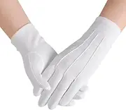 [EJFYTVL] Men Police Formal Tuxedo Honor Guard Parade Nylon Cotton Gloves 26cm