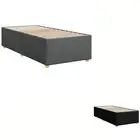 Bed Frame Slatted Single Bed Mattress Base Bedstead 90x190 cm Fabric vidaXL