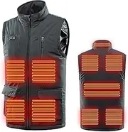 [MCGOS] Heated Body Warmer Men Ladies,Heated Vest Heating Jacket Electric USB Rechargeable 3 Temperature Winter Thermal Vests for Outdoor Camping Riding Hiking (Battery Pack Not Included),M,Grey