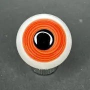 Contemporary Handmade Art Glass Eyeball Marble 1.10" Fiery Orange Red Eye MIB