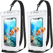 ProCase [Floatable] 2 Pack Floating Waterproof Phone Pouch Up to 7", IPX8 Underwater Phone Case Dry Bag for iPhone 16 15 14 13 12 11 Pro Max Xs Max XR X 8 7 Plus SE/Galaxy S24 S23 S22 -Clear