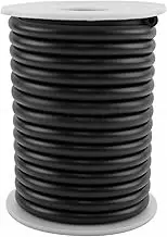 CleverDelights 1/4" (6mm) Black Hollow Rubber Cord - 50 Feet - 0.25 Inch Diameter (6.35mm) - 1/4" OD x 1/8" ID - Craft DIY Hardware Weather Seal Tube
