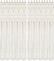 Osunnus Boho Macrame Window Curtain Room Divider Doorway Curtain 79 x 35 Inches Large Long Macrame Wall Hanging for Living Room Bedroom Bohemian Home Decor Wedding Backdrop, Dreamcatcher - 2 Panels