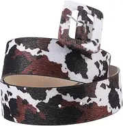 [BESTYASH] Cow Pattern PU Leather Waist Belt for Women Fashion Wristband for Dresses Jeans Casual Outfits Design Durable Material Versatile Accessory