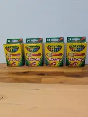Crayola 24 Ct. 4 Boxes Crayons NEW Count Made In USA Pre Schools, Grade Schools
