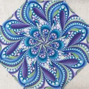 16 * 9.5" Singing the Blues Paisley #1 Stack & Whack Quilt Blocks Kaleidoscope
