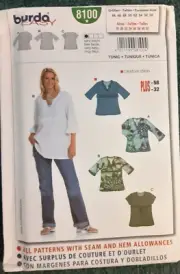 Burda Sewing Pattern 8100 Woman's / Misses' Tunic Craft Project (H)