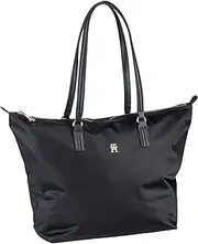 [Tommy Hilfiger] Women's Poppy TH Tote, Navy, One Size