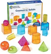 Learning Resources View-Thru Geometric Solids - 14 Pieces, Grades 3+ Geometry for Kids, Classroom Learning Tools and Supplies