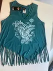 Harley-Davidson licensed Tank Top -Teal-Fringe large