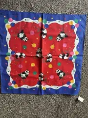 Panda Bear Birthday Balloons Confetti Blue Red Bandana USA RN #16463 Vintage New