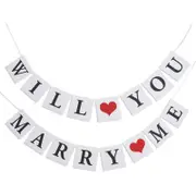 Will You Marry Me Sign Marriage Wedding Proposal Banner Engagement Party Decor