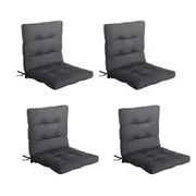 Tahiti Midback Outdoor Seat Cushion - Black Grey (Set of 4)