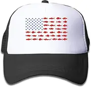 [OASCUVER] Kid Printing Sharks Flag Hat Toddler Mesh Trucker Boys Girls Adjustable Snapback Baseball Cap