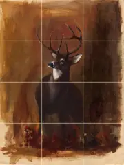 Art Wildlife Colorful Deer Mural Ceramic Backsplash Bath Tile #1824