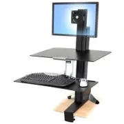 Ergotron WorkFit-S Single LD with Worksurface+ - Up to 18.00 lb - Up to 24" LCD