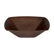 Premier Copper VSQ14WDB 14" Square Wire Rim Vessel Hammered Copper Sink