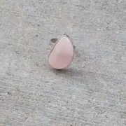 Silver Plated Rose Quartz Size 6.5 Ring