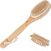 Dry Brushing Body Brush, Azymi Shower Brush Back Scrubber for Women Men Long Handle, Natural Bamboo Dry Wet Brush for Body Cleaning/Exfoliating/Lymphatic Drainage