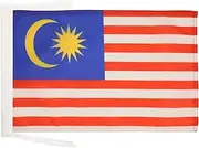 Malaysia Flag 18'' x 12'' Cords - Malaysian Small Flags 30 x 45cm - Banner 18x12 in - AZ FLAG