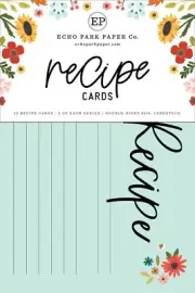 Echo Park Recipe Cards-Sunflower Summer