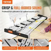 32 Note Glockenspiel Xylophone Bell Kit Professional Percussion Instrument Set with Mallets Drum Sticks Music Stand Adjustable Stand and Carrying Bag