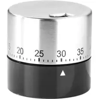 在飛比找momo購物網優惠-【Premier】圓形發條計時器 黑銀(廚房計時器)