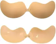 [Generic] Sticky Bra, Backless Strapless Bra Push Up, Adhesive Invisible Lift Up Bras 2 Pairs