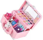 HONMEET Princess Makeup Girl Make up Kit Makeup Kit for Make up for Make up Kits Pretend Makeup Kit Washable Makeup Simulation Cosmetics Pink Abs