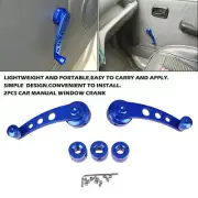 Billet Blue Car Manual Door Handle Cranks Window Winders Set 10mm Round Square (for: Ford)