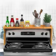 Bamboo over the Stove Spice Shelf for Kitchen, 31.5" Spice Rack Organizer Shelf