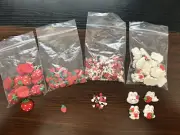 LOT Strawberry Bunny FLATBACK RESINS Scrapbooking Bow centers