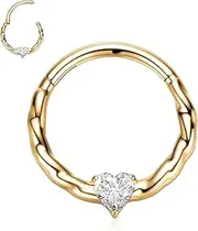 [PEAKLINK] Surgical Steel Septum Ring Nose Ring Hoop Daith Earrings Septum Jewelry Gold Silver Seamless Clicker Ring Tragus Cartilage Conch Helix Rook Hoop Earrings 8mm 10mm