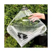 10x12 ft Clear Waterproof Tarp, PVC 14 Mil Tarpaulin with Grommets and, Duty ...