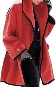 [Generic] Winter Jacket Plush Coat Women Clothing Cashmere Cotton Polyester Fine Workmanship Thickened Design Attractive Red Sweet Gift