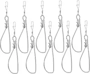 10pcs Stainless Steel Snap Buckles for Small Fishing Gear Locking Snaps for Freshwater Saltwater Fishing High Strength Lock Parts