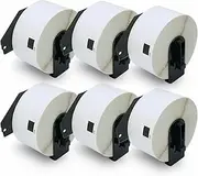BETCKEY - Large Address Labels Replacement for Brother DK-11208 (38mm x 90mm), Compatible with Brother QL Label Printers [6 Rolls/2400 Labels]